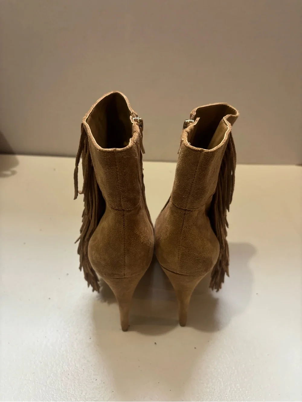 BCBGeneration Fringed Open Toe Booties Size 10 M